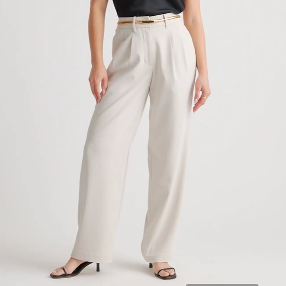 NWT Quince size 2 SHORT Stretch Crepe Pleated Wide Leg Pants - Picture 4 of 8